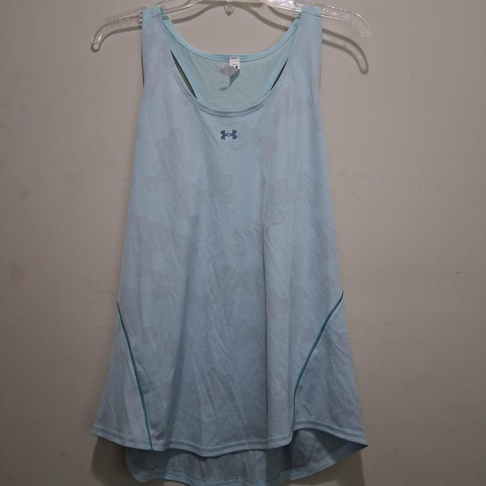 Under Armour Womens XL HeatGear Blue Camo Racerback Tank Top 1360838